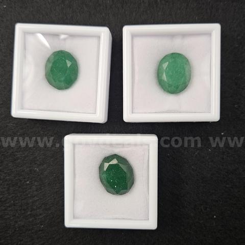 3 LARGE EMERALD GEMSTONES