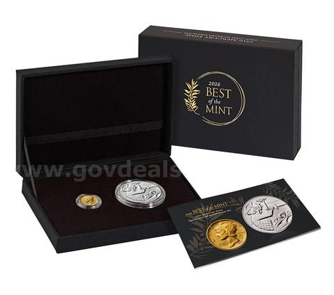 Best of the Mint 1916 Mercury Dime Gold Coin and Silver Medal Set (Paul Hollis Signed)