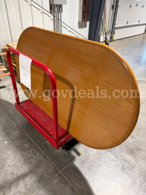 Large Oval Oak Conference Room Table