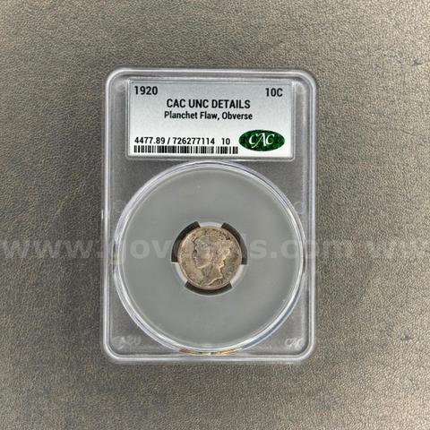 1920 CAC UNC Details Dime