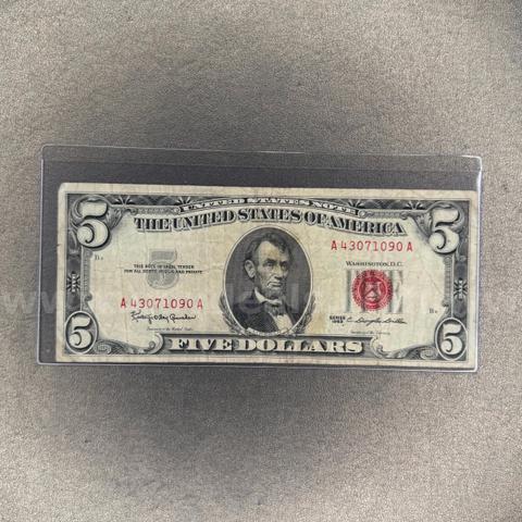 1963 Red Seal Five Dollar Bill