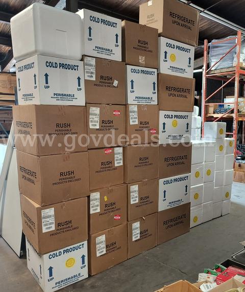 Lot of approx 45 Styrofoam Cooler Bins - Various Sizes