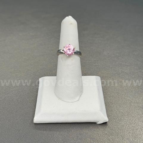 925 Silver Ring with Pink Stone
