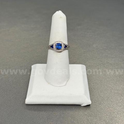 925 Silver Ring with Blue Stones