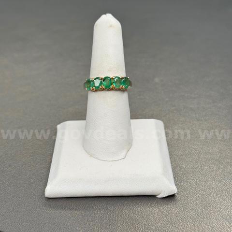 925 Silver Ring with Green Stones