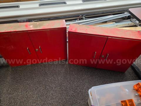 Lot of 2 wall mounted toolboxes