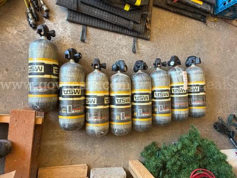 Lot of 8 x 2216 MSA Cylinder Bottles