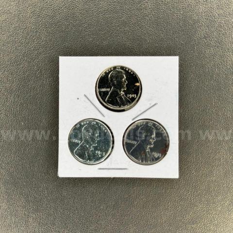 Set of 3 1943 Steel Pennies