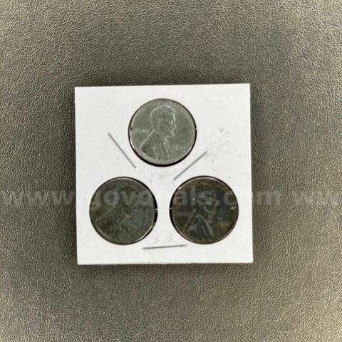 Set of 3 1943 Steel Pennies
