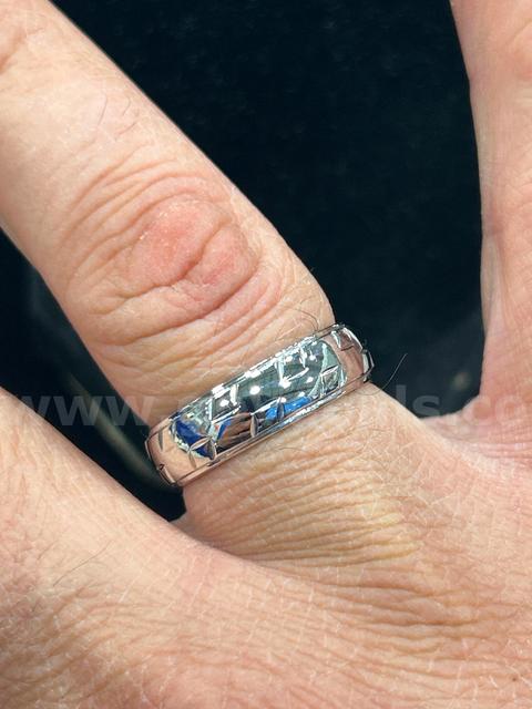 Rhodium (Silver) Size 12 Band w/ Design Ring. READ ⬇️
