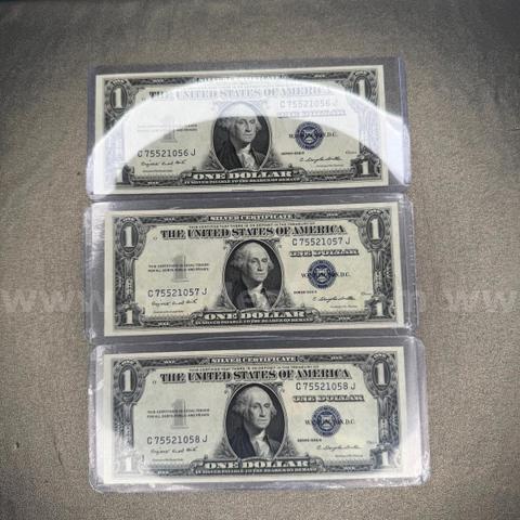 1935G Consecutive Silver Certificate Dollars