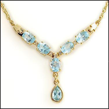 JEWELRY - DIAMOND  and TOPAZ Necklace