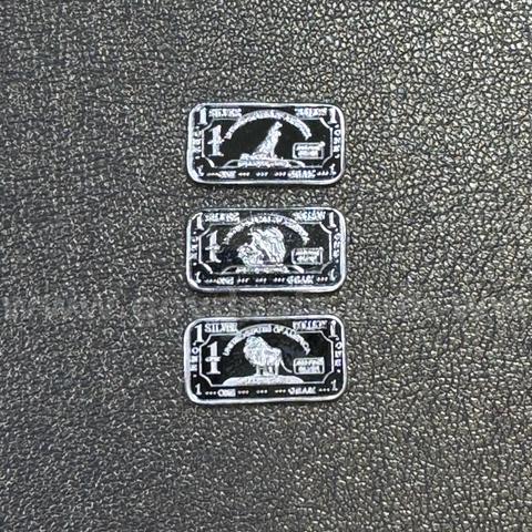 Set of 3 Silver Bar - Wolf, Eagle & Lion