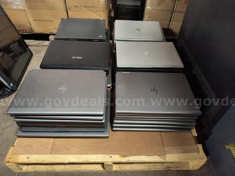 Pallet Lot of 34 Assorted Laptop Computers