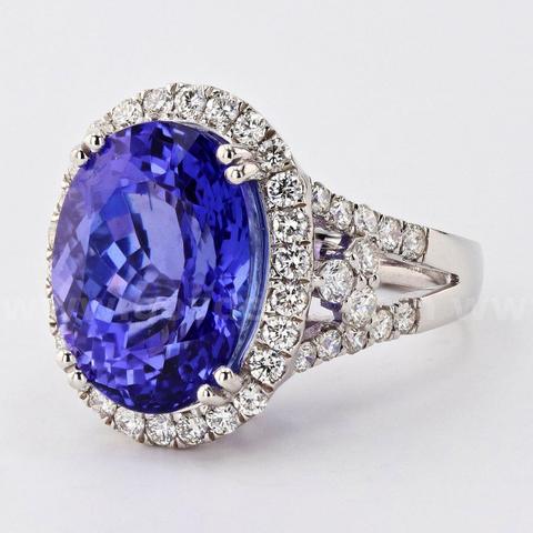 TANZANITE and DIAMOND RING
