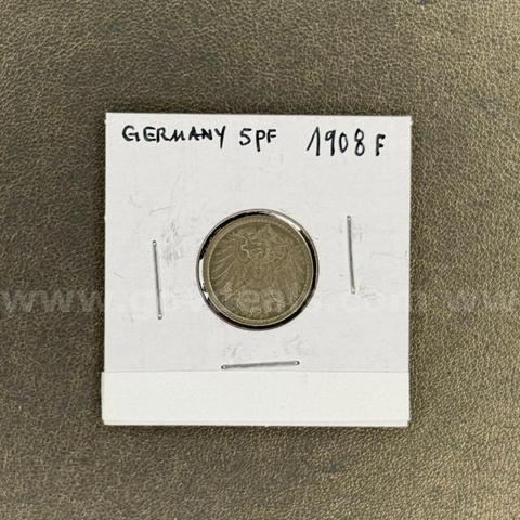 1908 F Germany 5 Pfenning