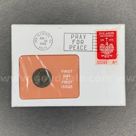1966 First Day First Issue Penny in Envelope