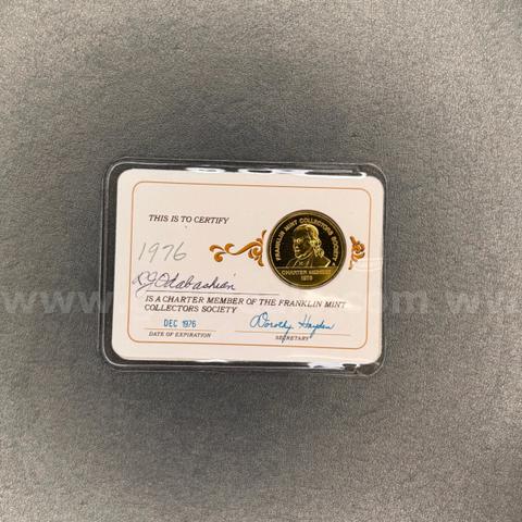 1976 RJ Odabashian Certification Franklin Mint