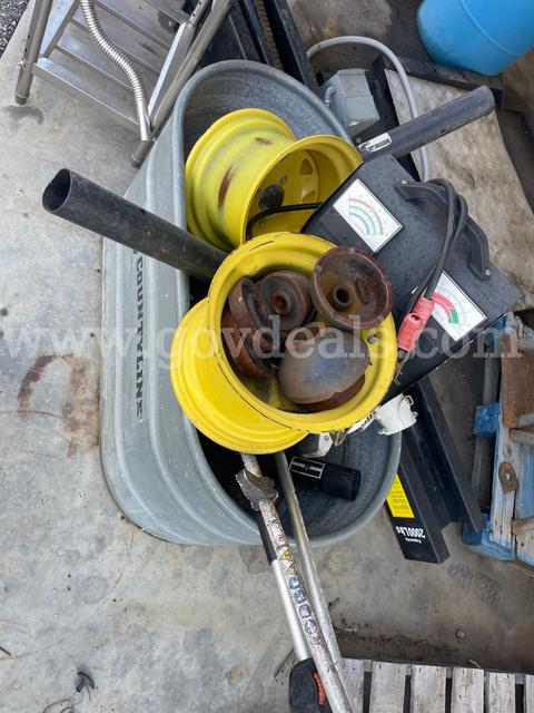 WEEDEATER, HEDGER, RIMS, WATER BIN