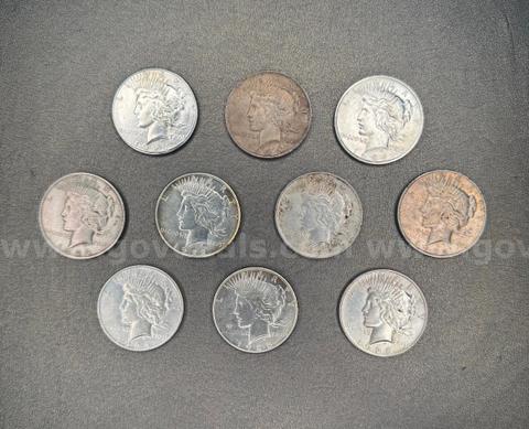Lot of 10 Silver Dollars - Peace and Morgan