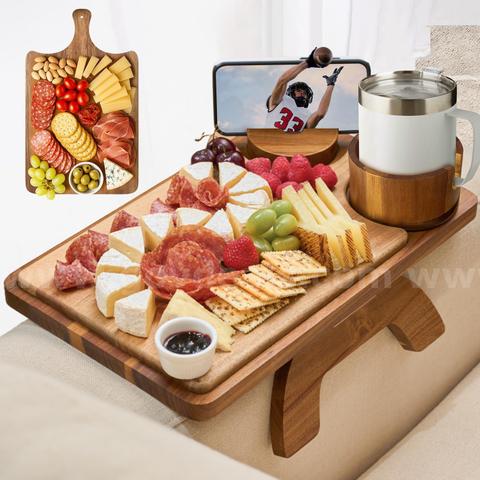 Brand New - Couch Arm Table 4 in 1, Wood Sofa Arm Tray, Stable Sofa Arm Table - Shipping Available