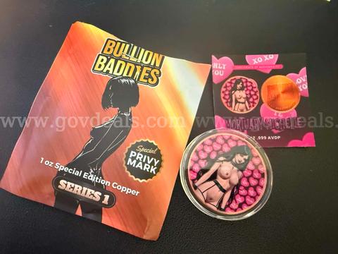 FOR SALE: Bullion Baddies "Sweet Seduction" Series – Mortuary Michelle 1 oz Copper Round (Naughty Variant)  FREE SHIP!