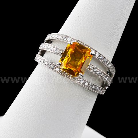 YELLOW SAPPHIRE and DIAMOND RING