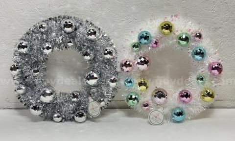 Brand New - 2PCS - 12-Inch Christmas Door Wreaths - Shipping Available