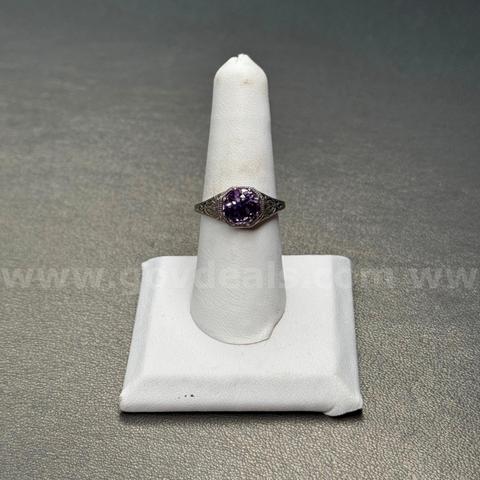 Silver 925 Ring with Purple Stone