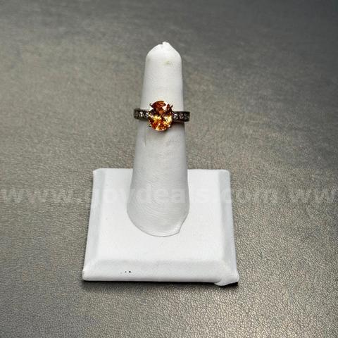 Silver 925 Ring with Orange Stone