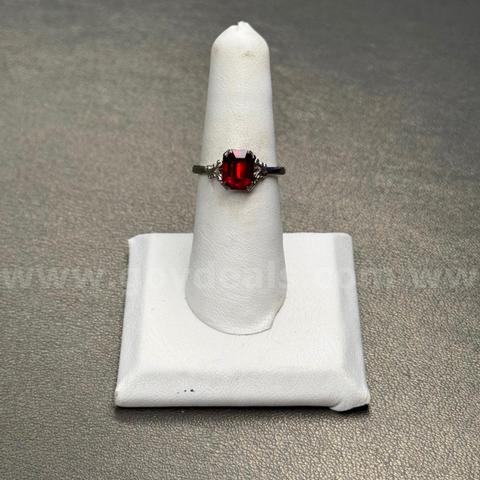 Silver 925 Ring with Red Stone