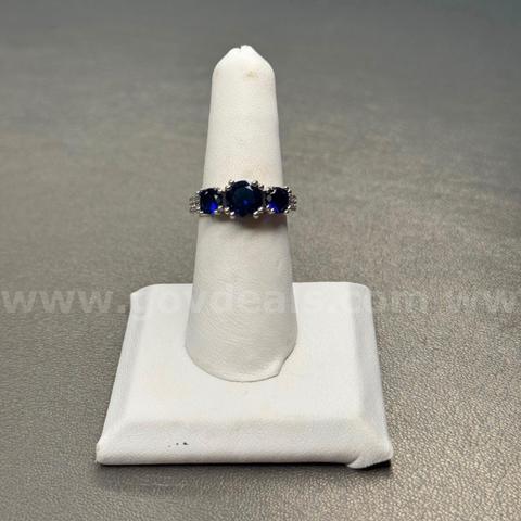 Silver 925 Ring with Blue Stones
