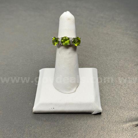 Silver 925 Ring with Green Stones