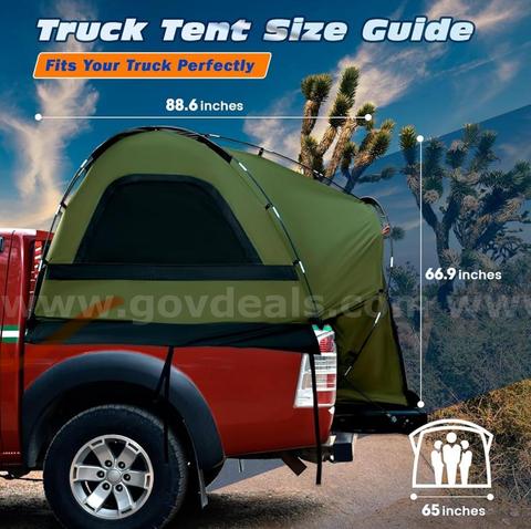 FREE SHIPPING - Factory Sealed: Waterproof Truck Bed Tent for Camping – Fits 5.5–6ft Beds – 2–3 Person Tent with Windows