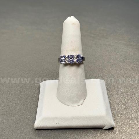 Silver 925 Ring with Purple Stones