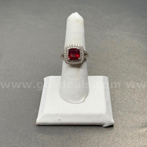 Silver 925 Ring with Red Stone