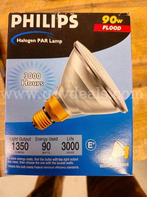 (12)Philips Halogen 90PAR38/fl25 120v