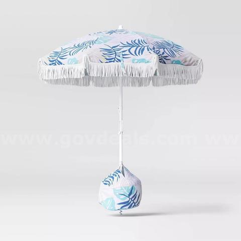 Brand New -  6' Outdoor Patio Beach Umbrella with Fringe - Shipping Available