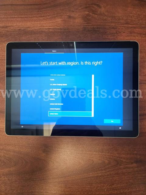 Microsoft Surface Go 2 tablet. Operational with minor cosmetic damage.