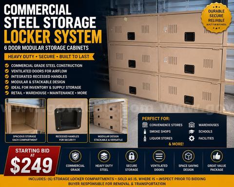 COMMERCIAL STEEL STORAGE LOCKER SYSTEM