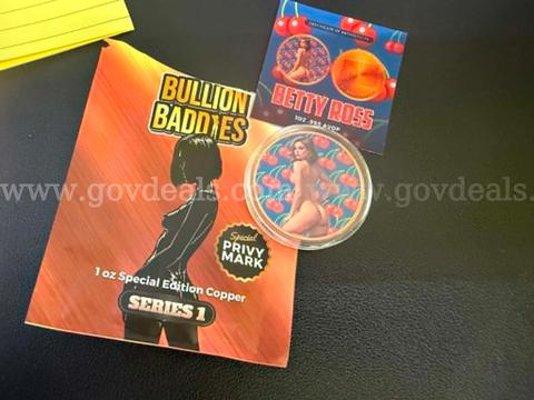 FOR SALE: Bullion Baddies "Sweet Seduction" Series – BETTY ROSS-1 oz Copper Round (Naughty Variant)  FREE SHIP!