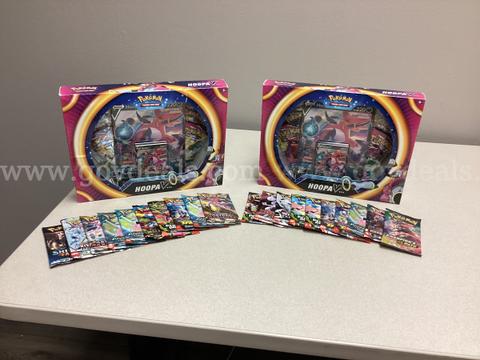 Lot of 2 Pokémon HOOPA V Boxes & 20 Booster Packs