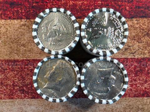 4 Rolls of Kennedy Half Dollars Unopened