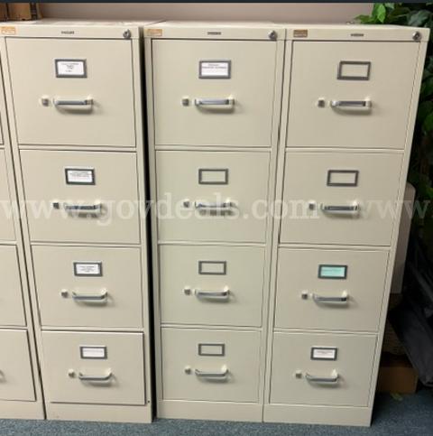 Lot of 3 Hon 4 drawer filing cabinets - Good Condition