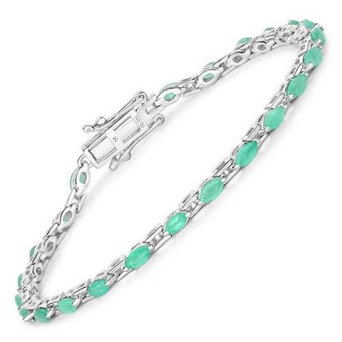NEW Genuine Emerald Bracelet β Solid .925 Sterling Silver