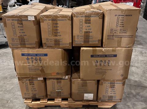 5 Pallets of Disposable Gowns Knit Cuffs and Secure Neck ties 18 per pallet Size