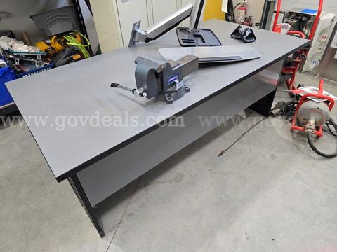 72" Wide Gray Desk