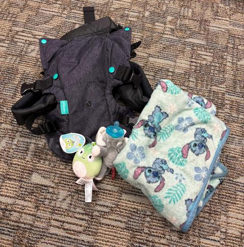 Baby Carrier, blanket and misc. items