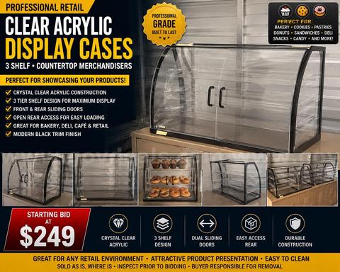 Commercial Acrylic Countertop Display Cases β Retail Bakery, Deli & Merchandising Displays (Lot of 5)