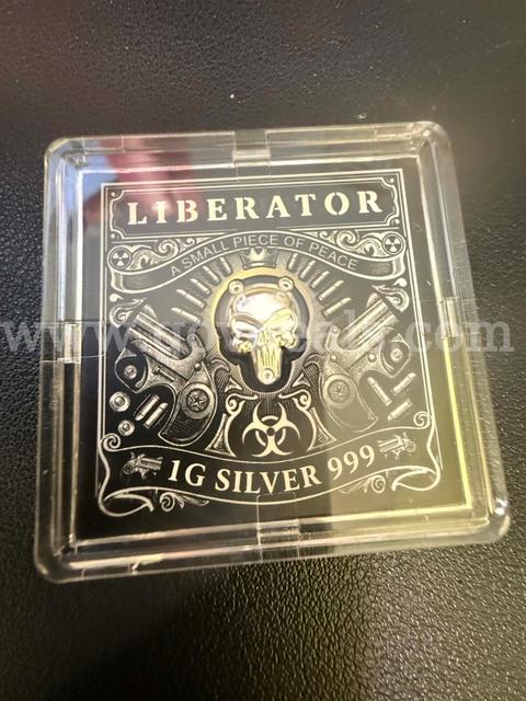 Liberator Skull 1 Gram .999 Fine Silver Limited Edition #00876-FREE SHIPPING!